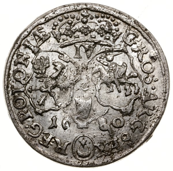 Szóstak, 1680 TLB, mennica Kraków; popiersie kró