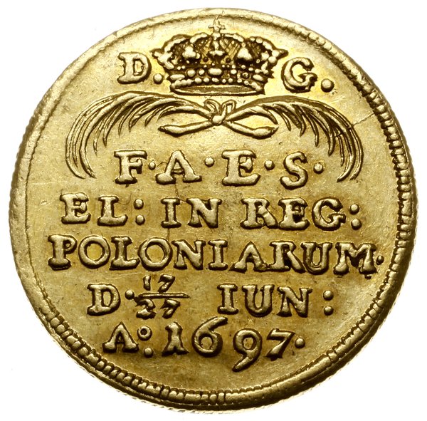 Dukat koronacyjny, 1697, Drezno