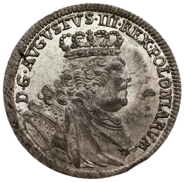 Szóstak, 1755 EC, Lipsk; szerokie popiersie król