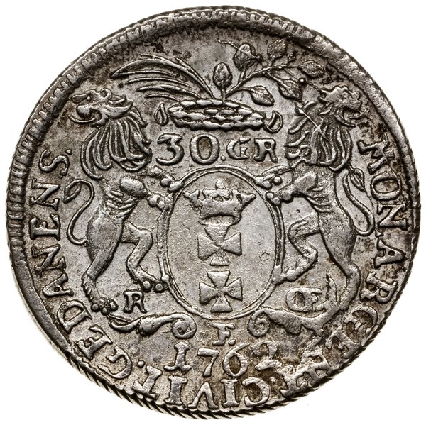 Złotówka (30 groszy), 1762, Gdańsk