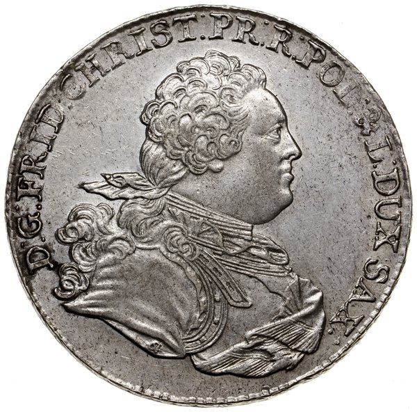 Talar, 1763, mennica Lipsk; Aw: Popiersie królew