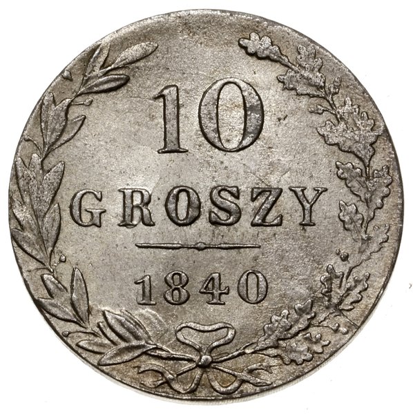10 groszy, 1840 MW, Warszawa; odmiana bez kropek