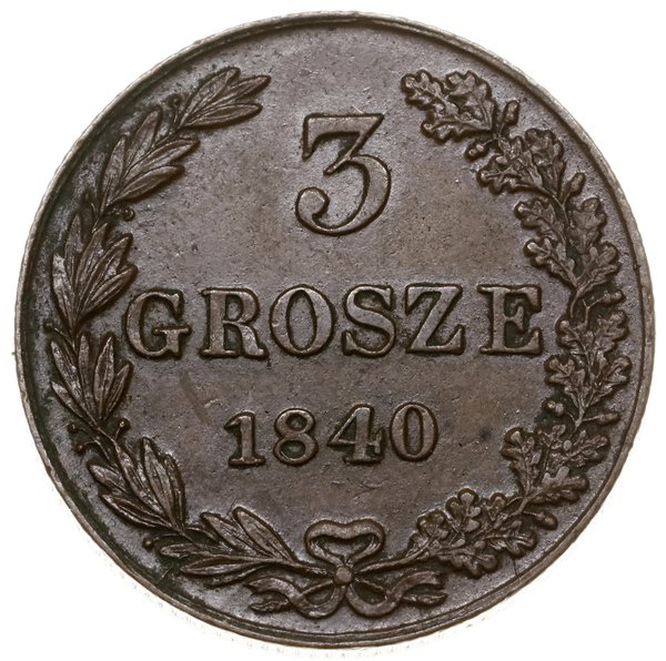 3 grosze, 1840 MW, Warszawa