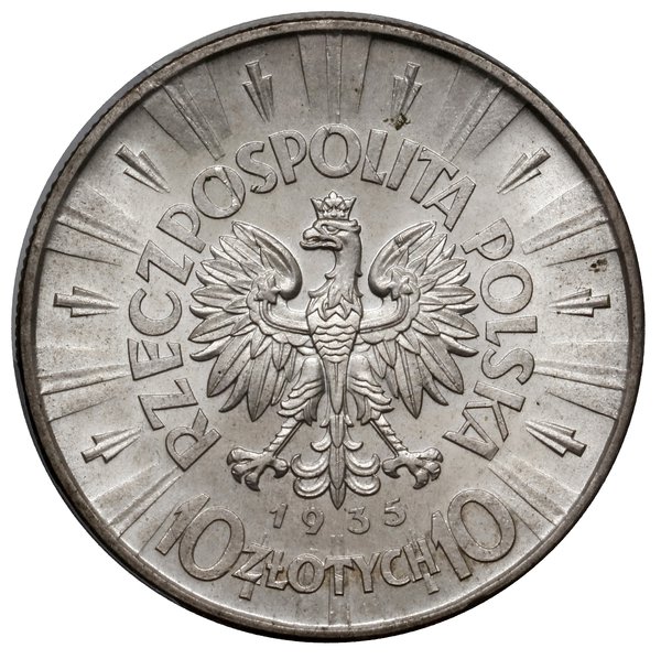10 złotych, 1935, Warszawa; Józef Piłsudski; Kop