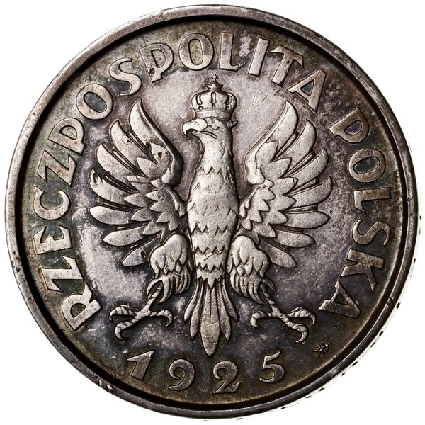 5 złotych, 1925, Warszawa; Konstytucja; Aw: Orze