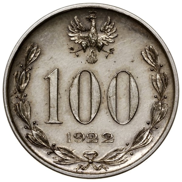 100 (marek), 1922, Warszawa; Józef Piłsudski; Pa