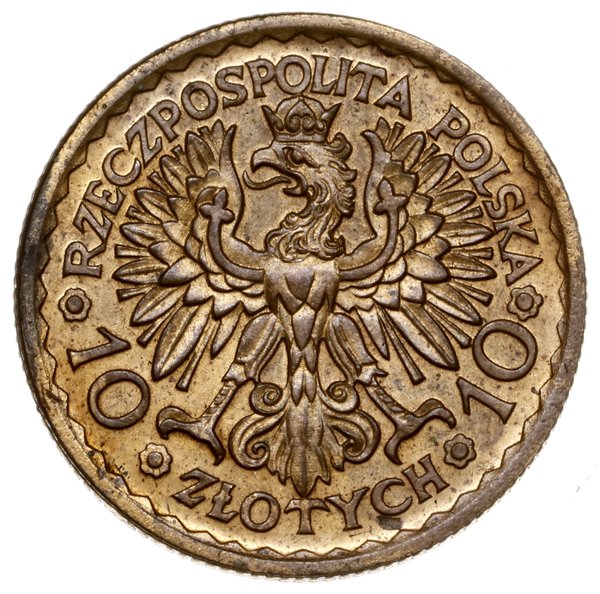 10 złotych, 1925, Warszawa; 900. rocznica korona
