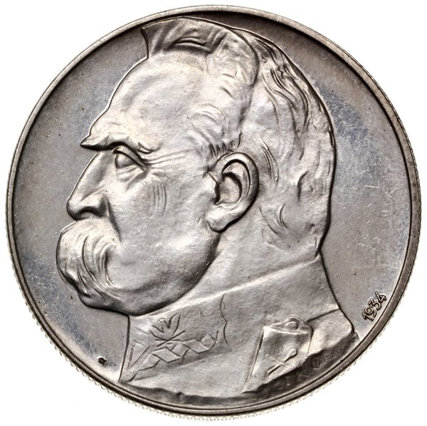 10 złotych, 1934, Warszawa; Józef Piłsudski z Or