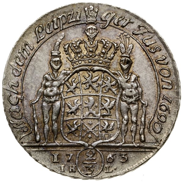 2/3 talara (gulden), 1763, Szczecin; inicjały IH