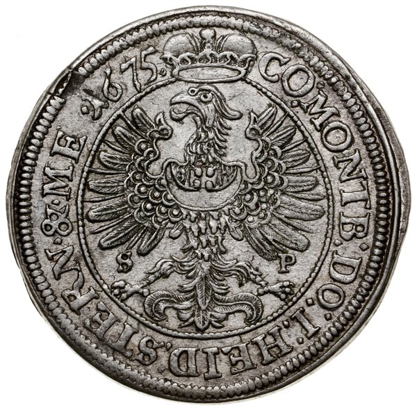 15 krajcarów, 1675, Oleśnica; litery S-P (mincer