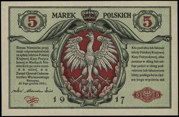 5 marek polskich, 9.12.1916; „Generał”, „biletów