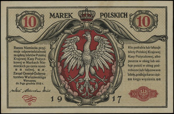 10 marek polskich, 9.12.1916; „Generał”, „biletó