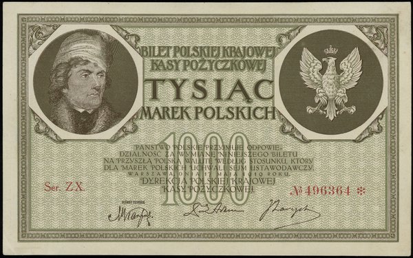 1.000 marek polskich, 17.05.1919; znak wodny - „