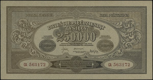 250.000 marek polskich, 25.04.1923; seria CA, nu