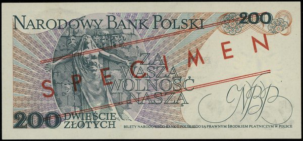 200 złotych, 25.05.1976; czerwony ukośny nadruk 
