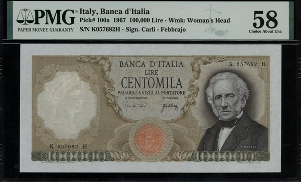 100.000 lirów, 1967 (3.07.1967)