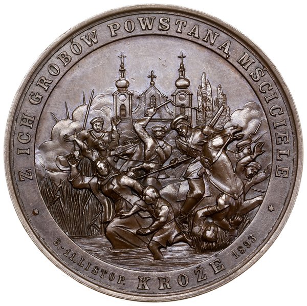 Medal na pamiątkę „rzezi kroskiej”, 1893, projektu Juliusza Kossaka