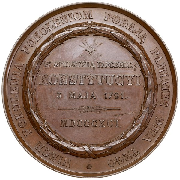 Medal na pamiątkę 100. rocznicy uchwalenia Konstytucji 3. Maja, 1891, Norymberga