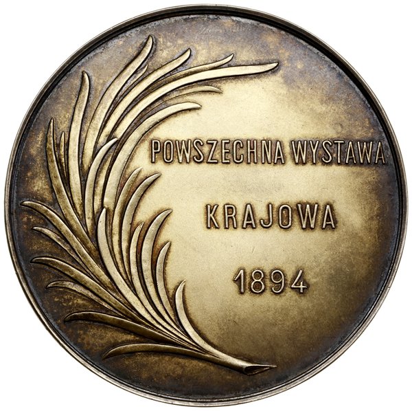 Medal nagrodowy Powszechnej Wystawy Krajowej we Lwowie, 1894, projektu Cypriana Godebskiego, Paryż (?)