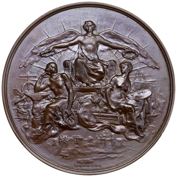 Medal nagrodowy Powszechnej Wystawy Krajowej we Lwowie, 1894, projektu Cypriana Godebskiego, Paryż (?)