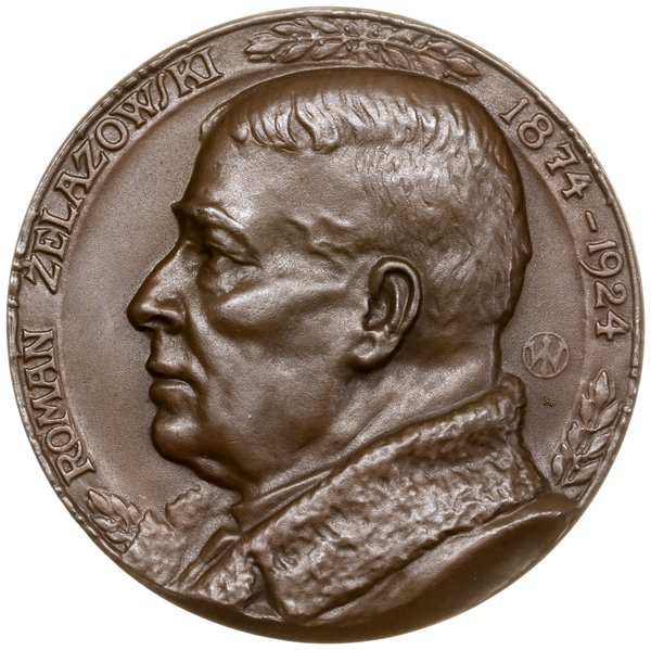 Medal na pamiątkę 50 lat pracy scenicznej Romana Żelazowskiego, 1924, projektu Jana Wysockiego, Warszawa