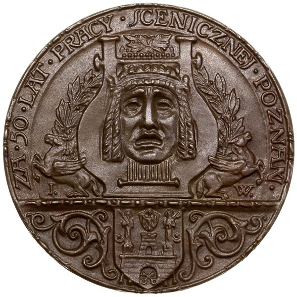 Medal na pamiątkę 50 lat pracy scenicznej Romana Żelazowskiego, 1924, projektu Jana Wysockiego, Warszawa
