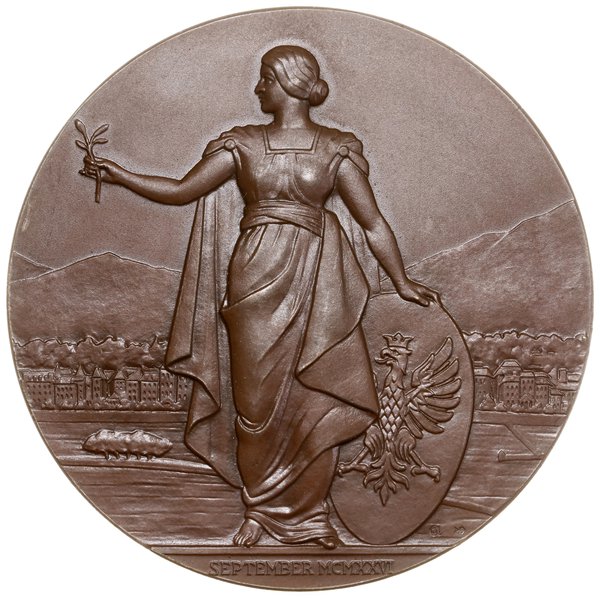 Medal na pamiątkę przyjęcia Polski do Rady Ligi Narodów, 1926, projektu Józefa Aumillera, Warszawa