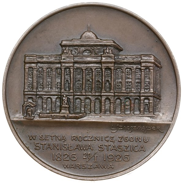 Medal na pamiątkę setnej rocznicy śmierci Stanisława Staszica, 1926, projektu Leona Szacsznajdera, Warszawa