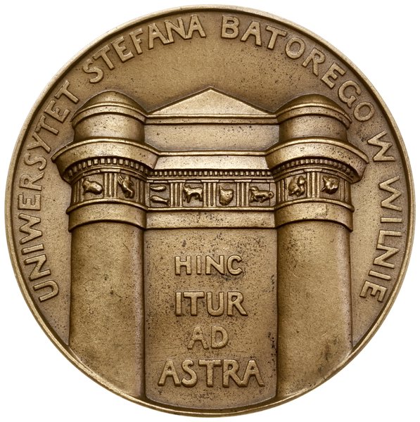 Medal na pamiątkę 350. rocznicy założenia Uniwersytetu Wileńskiego, 1929, projektu Henryka Giedroycia i Ferdynanda Ruszczyca, Warszawa