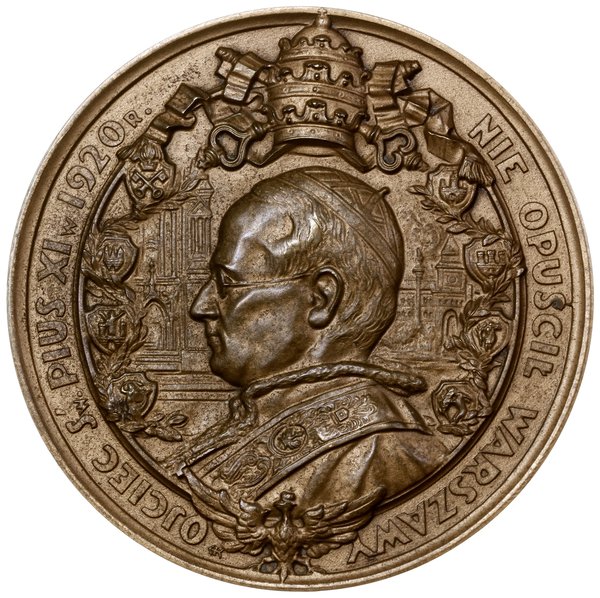 Medal na pamiątkę 10. rocznicy cudu nad Wisłą, 1930, projektu Stefana Rufina Koźbielewskiego, Warszawa