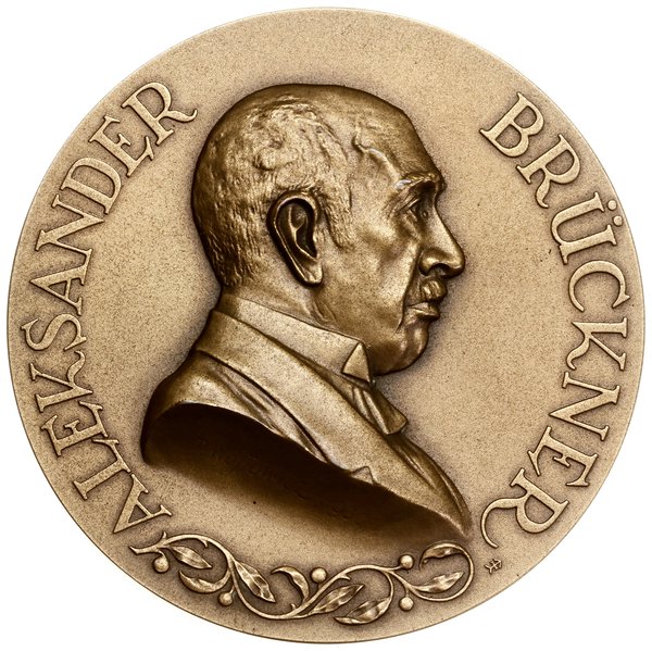Medal na pamiątkę 75. urodzin Aleksandra Brücknera, 1931, projektu Piotra Wojtowicza, Warszawa
