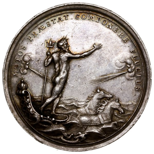 Medal upamiętniający bunt grabarzy, 1696, autorstwa Jakoba van Dishoeckego