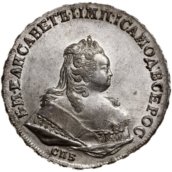 Rubel, 1745 СПБ, mennica Petersburg