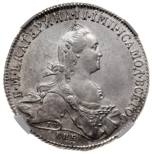 Rubel, 1773 СПБ ЯЧ, mennica Petersburg; na rękaw