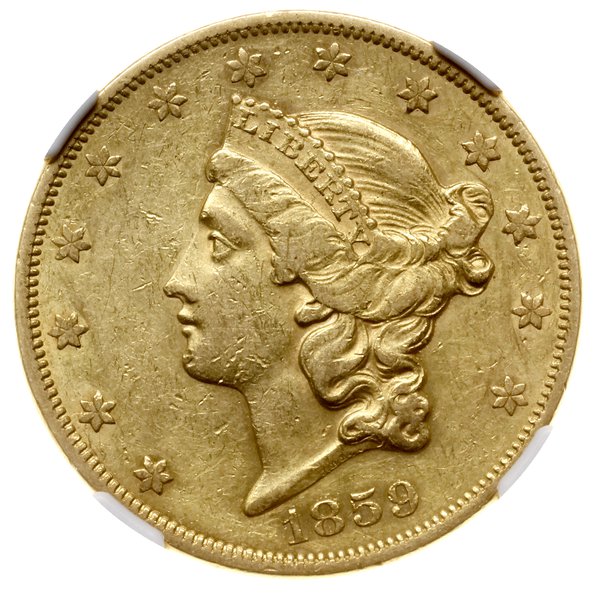 20 dolarów, 1859, mennica Filadelfia; typ Libert