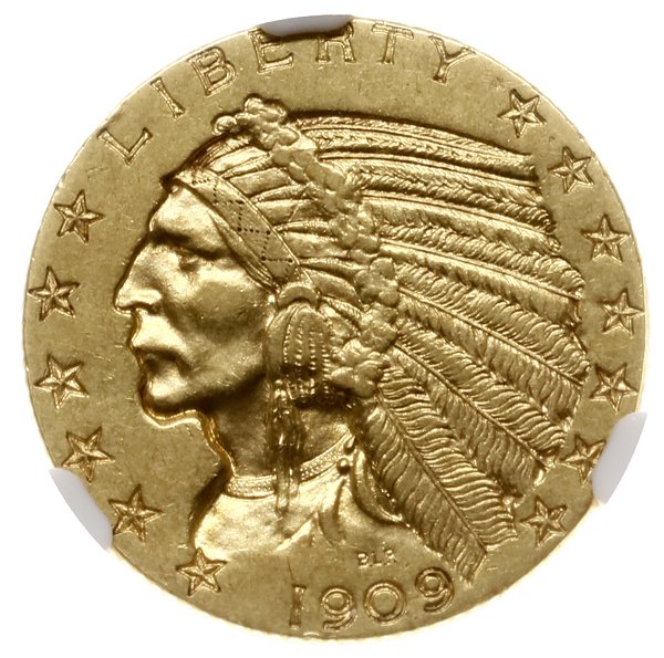 5 dolarów, 1909, mennica Filadelfia; typ Indian 