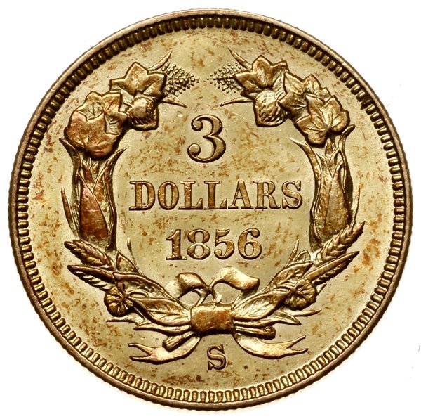 3 dolary, 1856 S, mennica San Francisco