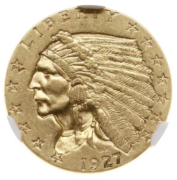 2 1/2 dolara, 1927, mennica Filadelfia; typ Indi