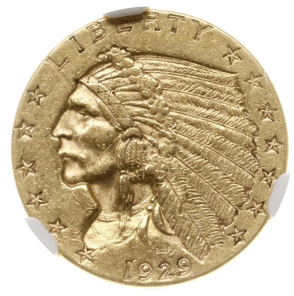 2 1/2 dolara, 1929, mennica Filadelfia; typ Indi