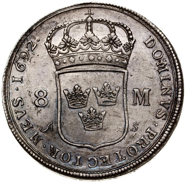 8 marek, 1692, mennica Sztokholm; SM 61; srebro,