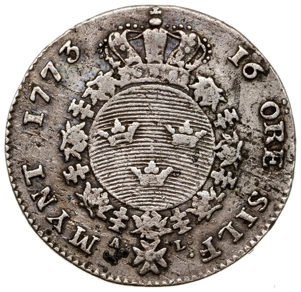 1/6 riksdalera (16 öre silvermynt), 1773, mennica Sztokholm