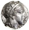 Tetradrachma, 479–393 pne; Aw: Głowa Ateny w prawo, w hełmie przyozdobionym liśćmi laurowymi; Rw: ..
