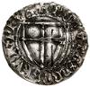 Szeląg, 1409–1410, mennica Gdańsk; Aw: Tarcza wielkiego mistrza, + MAGST’ (lilia) VLRIC’ (lilia) P..