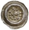 Brakteat, po 1236 roku; Ramię w prawo trzymające proporzec płachtą skierowany w lewo, z prawej str..