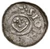Denar, 1097–1107, mennica Wrocław; Aw: Monogram SI, BOLE..S (wstecznie); Rw: Schematyczna głowa z ..
