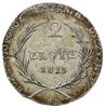 2 złote, 1813, Zamość; odmiana z dłuższymi gałązkami wieńca i dużą bombą, w dacie cyfry 1 i 3 blis..