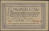 1 marka polska, 17.05.1919; seria PH, numeracja 718081; Lucow 324 (R1), Miłczak 19a; lewy dolny ro..