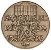 Medal na pamiątkę odbudowy Pałacu Staszica, 1931, projektu Józefa Aumillera, Warszawa; Aw: Głowa w..