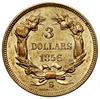 3 dolary, 1856 S, mennica San Francisco; typ Liberty Head with feather head-dress; Fr. 127, KM 84;..