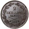 2 skilingi (skilling banco), 1836, mennica Sztokholm; SM 139; wada blachy na rewersie, ale bardzo ..